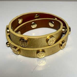 Gold Tory Burch wrap bracelet